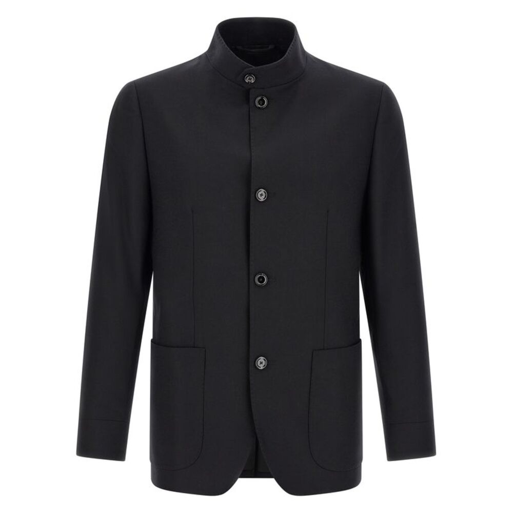 Lardini Black Virgin Wool Men's Blazer